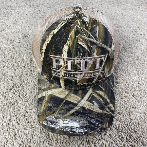 Pitt Panthers The Game Bar Hat Realtree Camo Max 5 Trucker Mesh Snapback Cap NWT - Picture 7 of 8